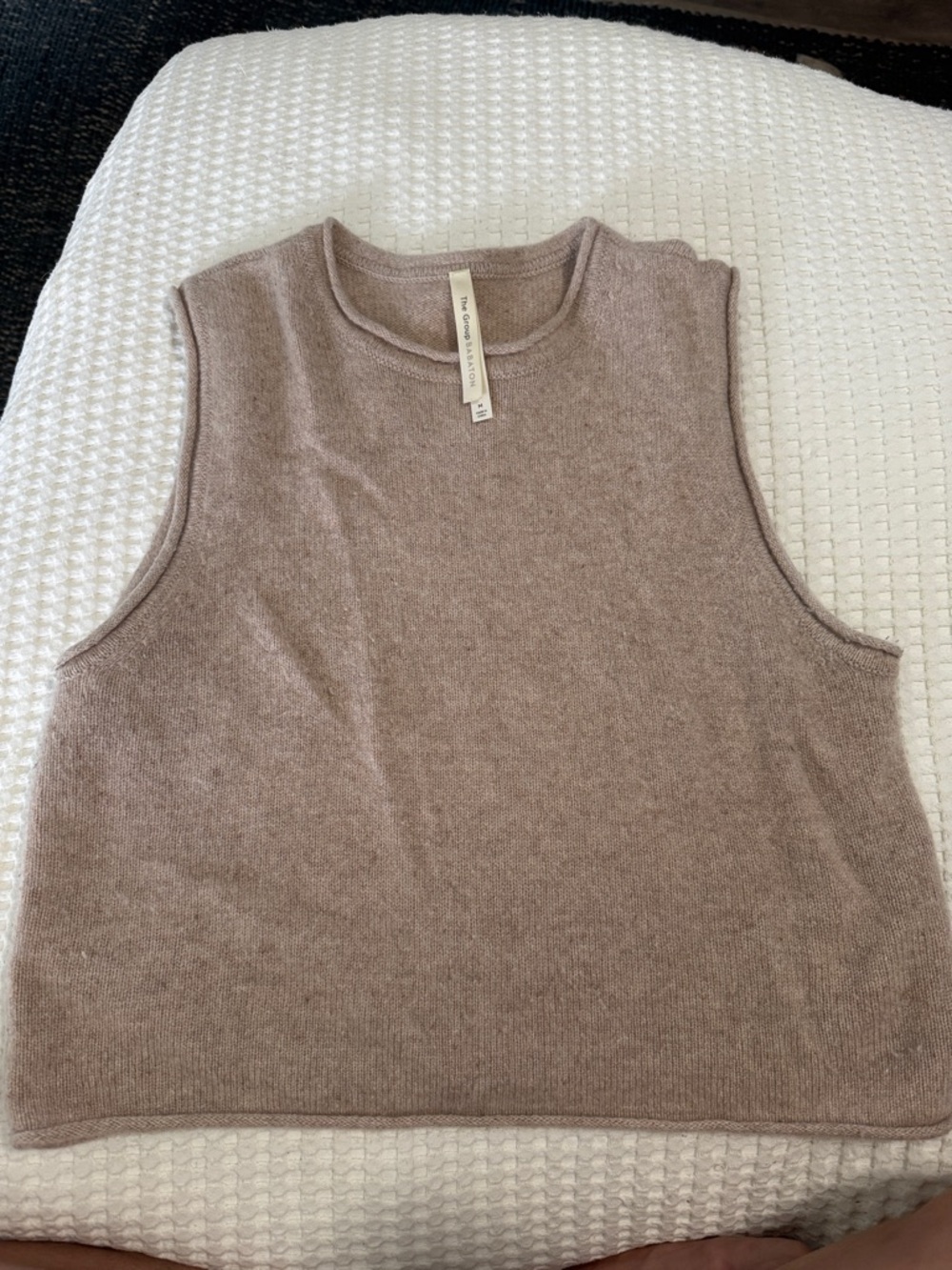 Aritzia Babaton Neutral Knit Cashmere Tank - Dusty Taupe